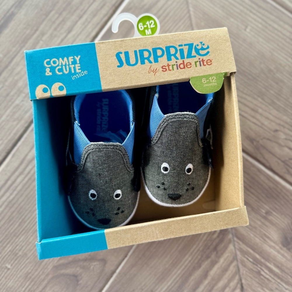 Stride Rite l Gray and Blue Puppy Dog Shoes l Size: 6-12M